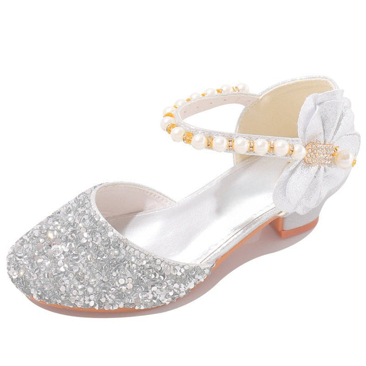 Damen Elegante und funkelnde Mittelabsatzschuhe mit Perlen- und Schleifendetails Drune