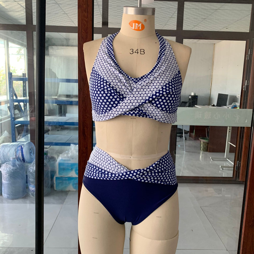Damen Sportliches Bikini-Set mit hochgeschnittenem Bund Drune