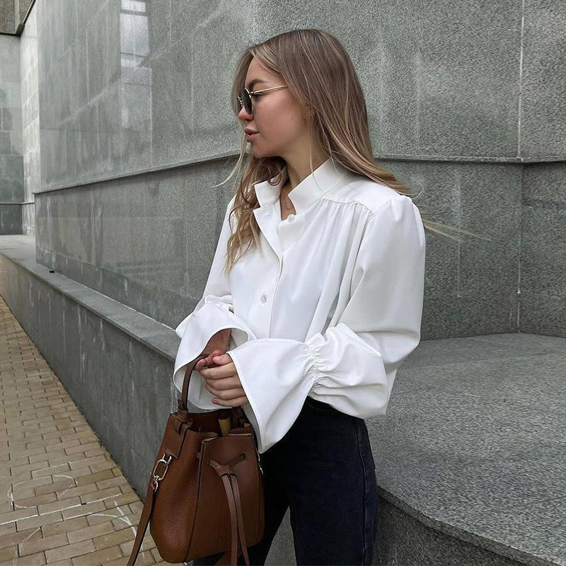 Damen Elegante Bluse mit voluminösen Ärmeln Drune