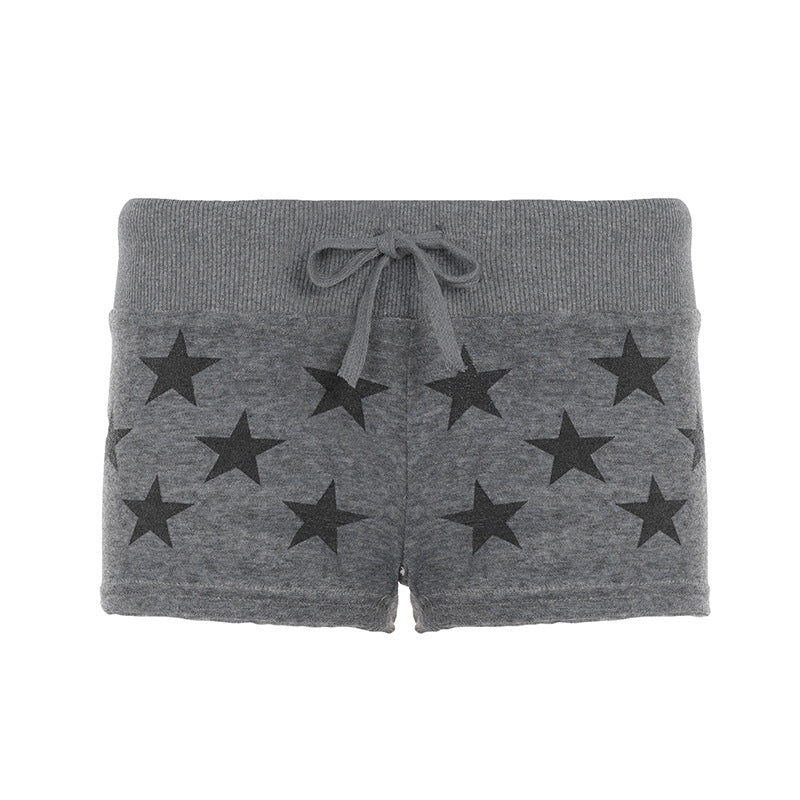 Damen Sportliche Shorts mit Sternenprint und elastischem Bund Drune