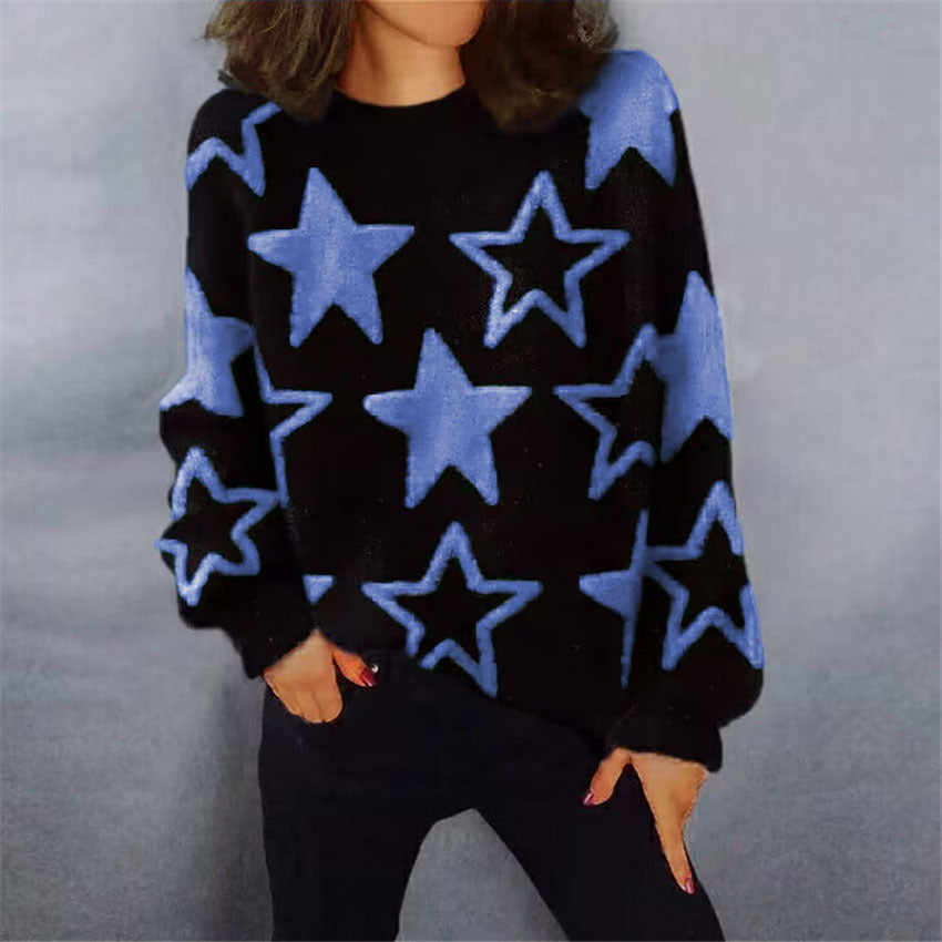 Damen Bequemer Strickpullover mit starigem Muster und lässigem Schnitt Drune
