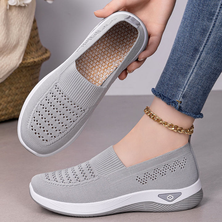 Damen nan nahtloser atmungsaktiver Strick-Slip-On Comfort-Walking-Schuh Drune