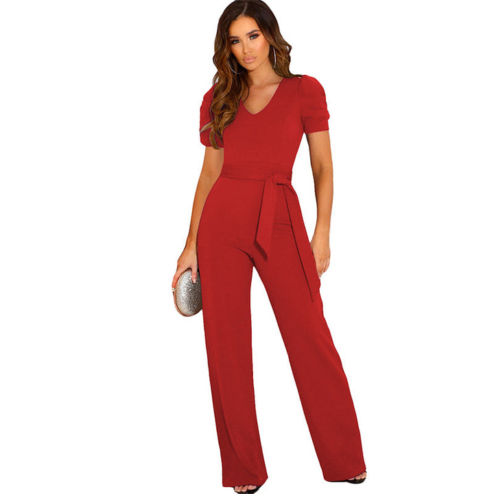 Damen Eleganter Jumpsuit mit Taillierung und weich strukturiertem Stoff Drune