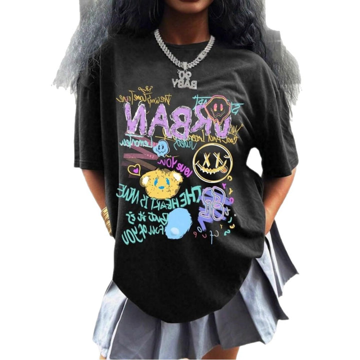 Damen oversized Grafik-T-Shirt mit urbanem Design Drune