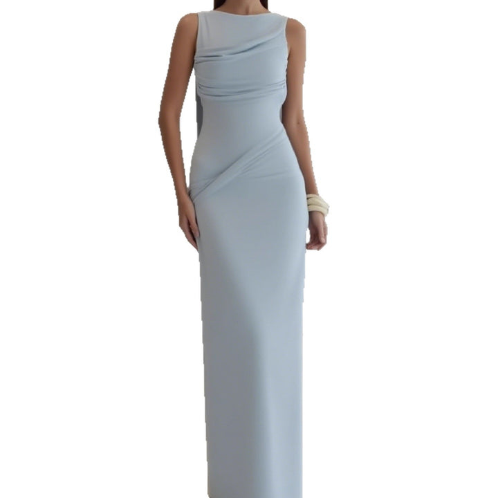 Damen Elegantes Maxi-Kleid mit raffinierter Drapierung und asymmetrischem Schnitt Drune