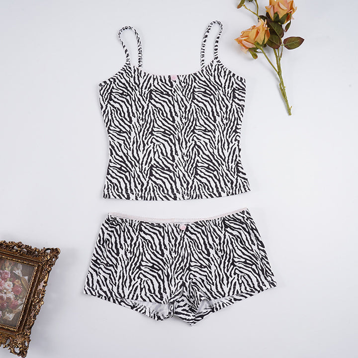 Damen Unterwäsche-Set mit Zebra-Muster Drune