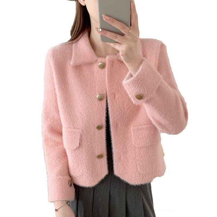 Damen elegante und kuschelige Kurzjacke Drune