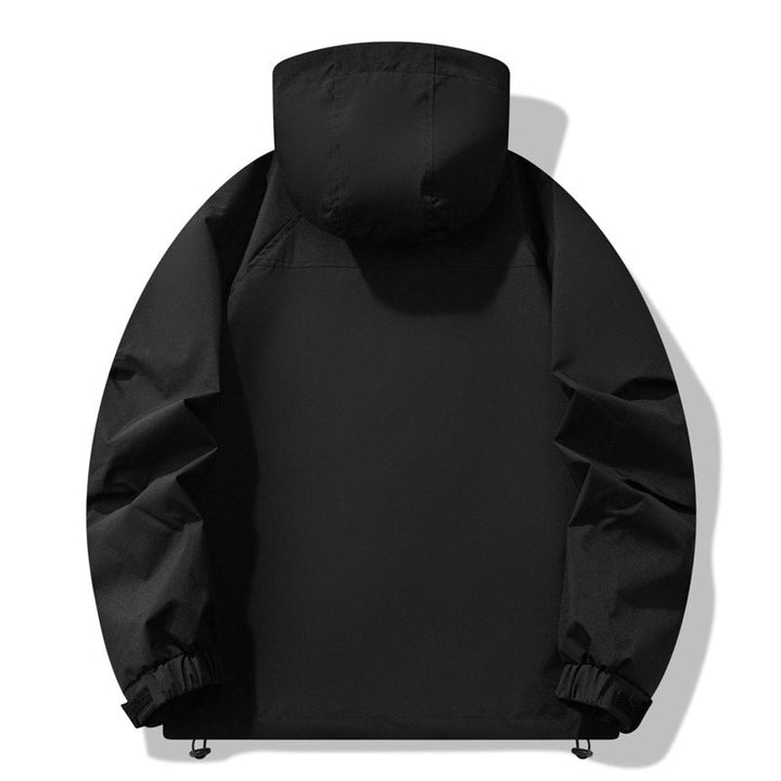 Herren wasserabweisende Outdoor-Jacke mit verstellbarer Kapuze und funktionalen Reißverschlusstaschen Drune