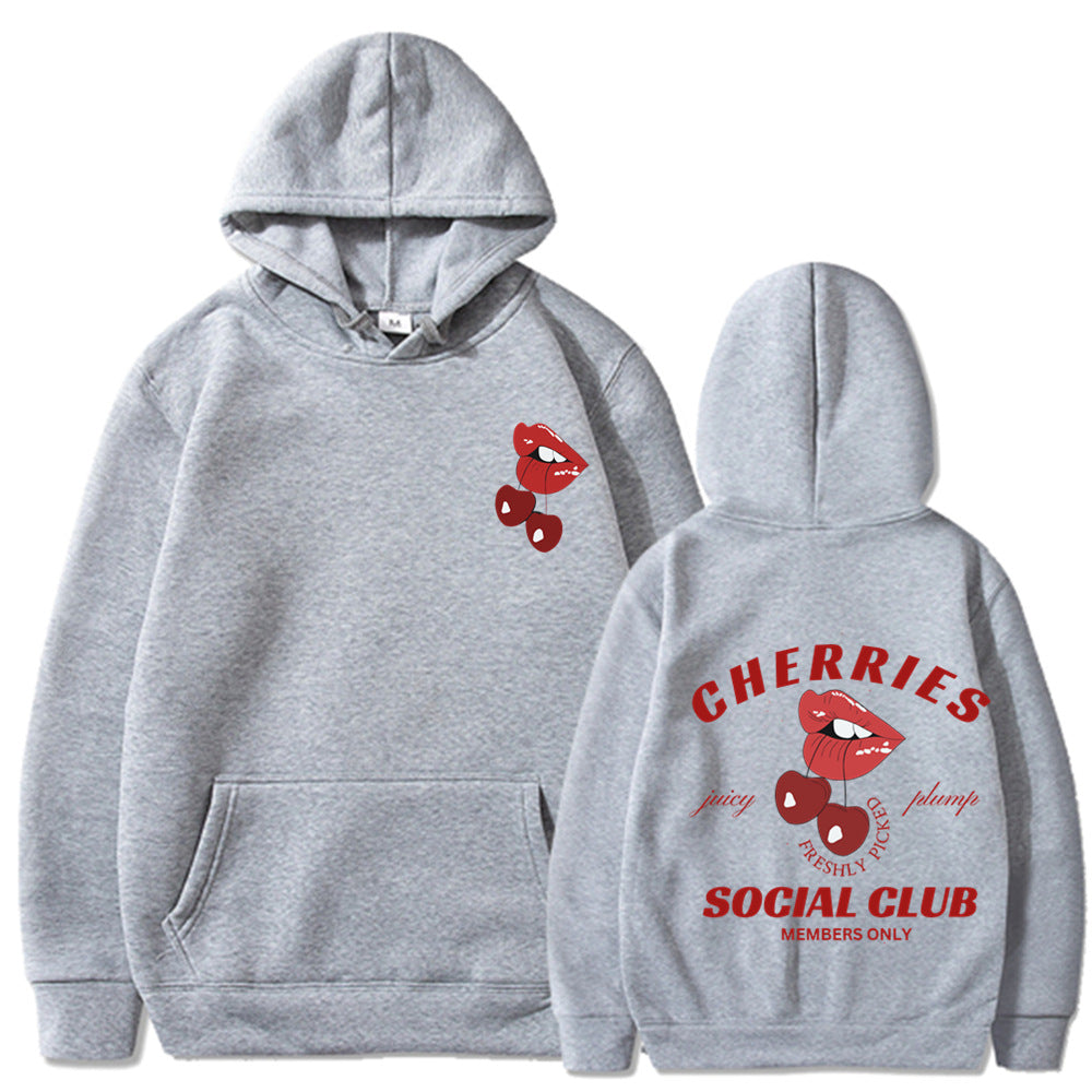 Damen Kapuzenpullover mit exklusivem Kirschen-Design Drune