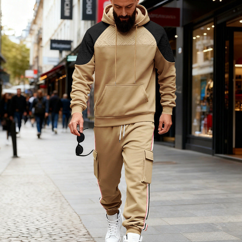 Herren nan zweiteiliges Utility-Freizeitset mit Kapuzenpullover und Cargo-Jogginghose Drune