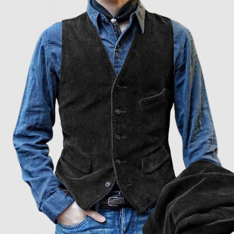 Herren Weste im klassischen Kord-Design mit eleganten Taschen und hochwertiger Verarbeitung Drune