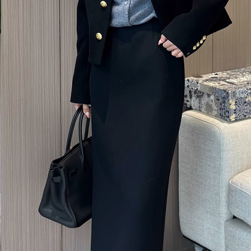 Damen Elegantes Blazer-Set mit grafischem Rock Drune