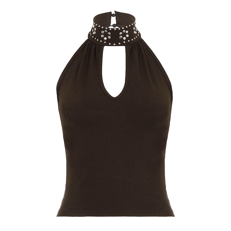 Damen Elegantes Haltertop mit funkelnden Akzenten Drune