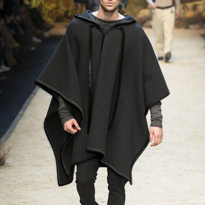 Herren modischer Kapuzenponcho aus atmungsaktivem Material Drune