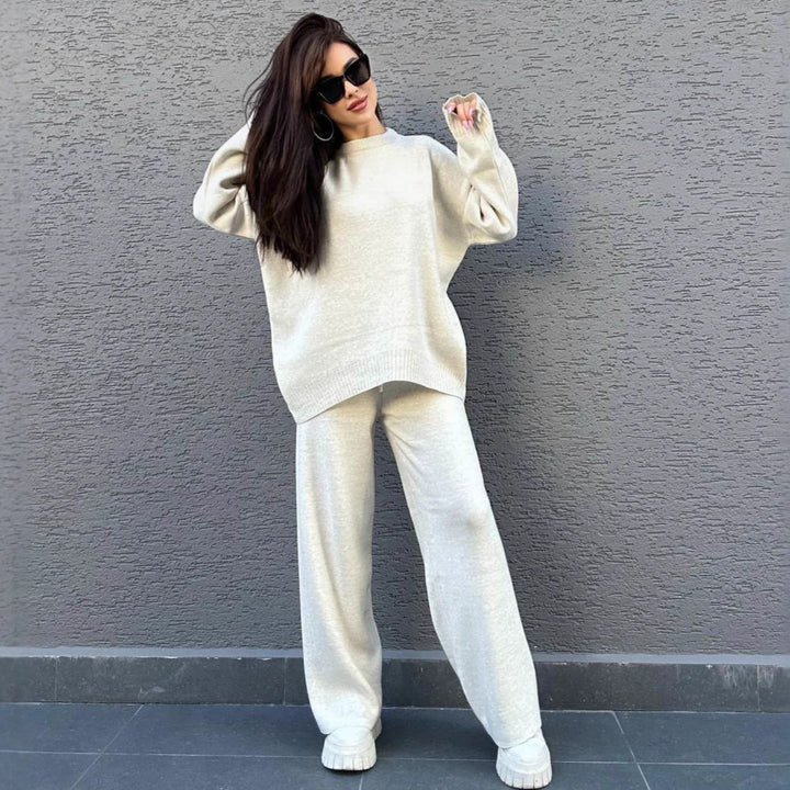 Damen gemütlicher Strickpullover mit weitem Schnitt Drune