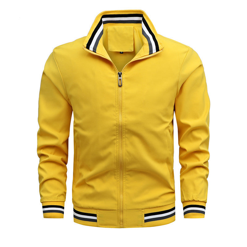 Herren modische Sportjacke mit strukturiertem Kragen Drune
