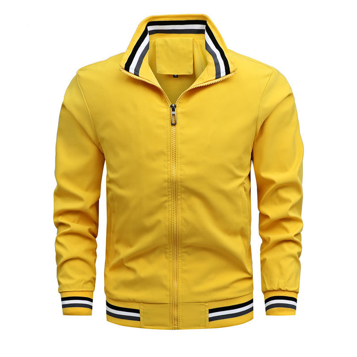 Herren modische Sportjacke mit strukturiertem Kragen Drune