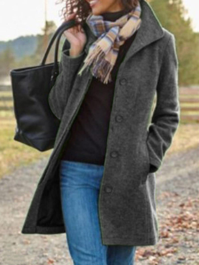 Damen modischer Wollmantel Drune