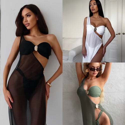 Damen Stilechter Strandüberwurf mit glamourösem Knoten-Design Drune