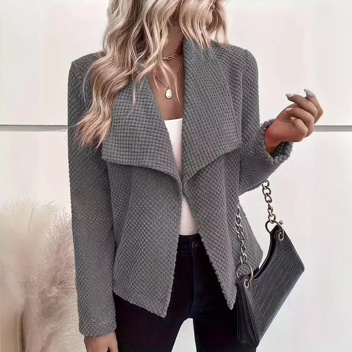 Damen lässige Waffelpique-Jacke Drune