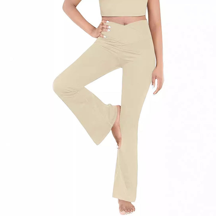 Damen lässige Bootcut-Leggings mit hohem Bund und atmungsaktivem Material Drune