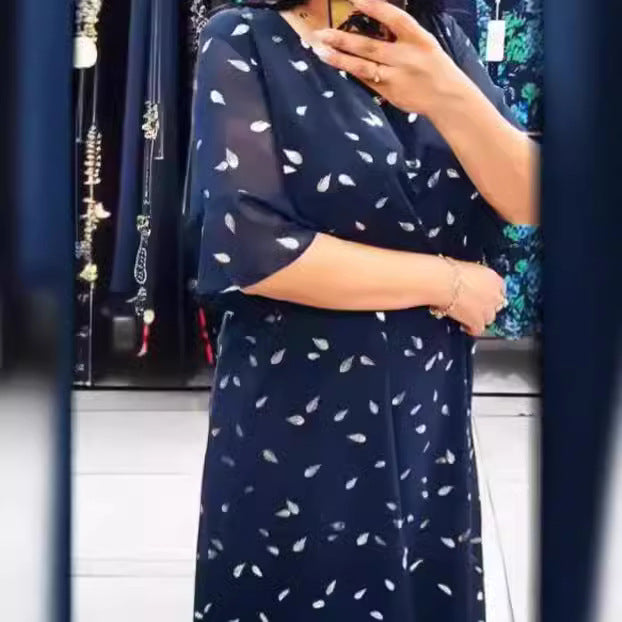 Damen Luftiges Sommerkleid mit floralem Design und chiffonartigem Oberteil Drune