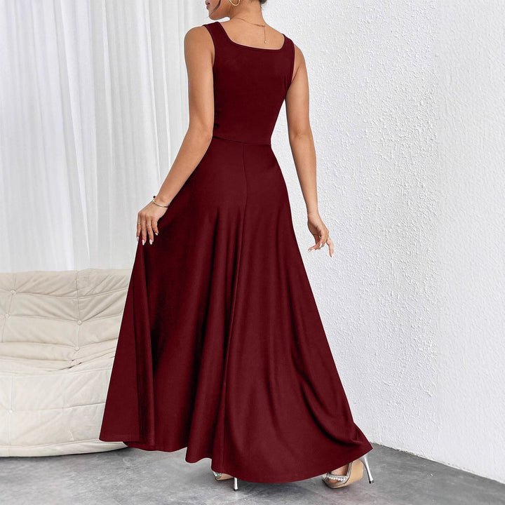 Damen Maxikleid mit weichem Schnitt und quadratischem Ausschnitt Drune