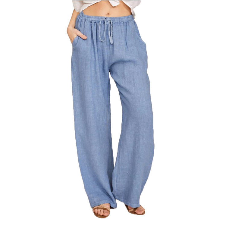Damen Weite Leinenhose Drune