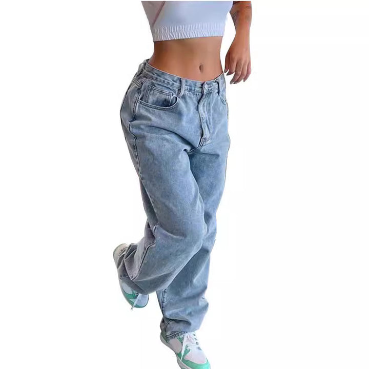 Damen nan relaxed-fit Baggy-Jeans mit hoher Taille und tiefem Schritt Drune