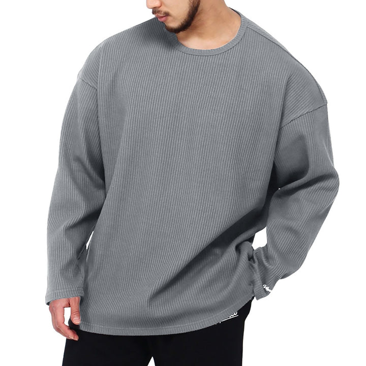 Herren Langarmshirt mit strukturiertem Rippenmuster und modernem Schnitt Drune