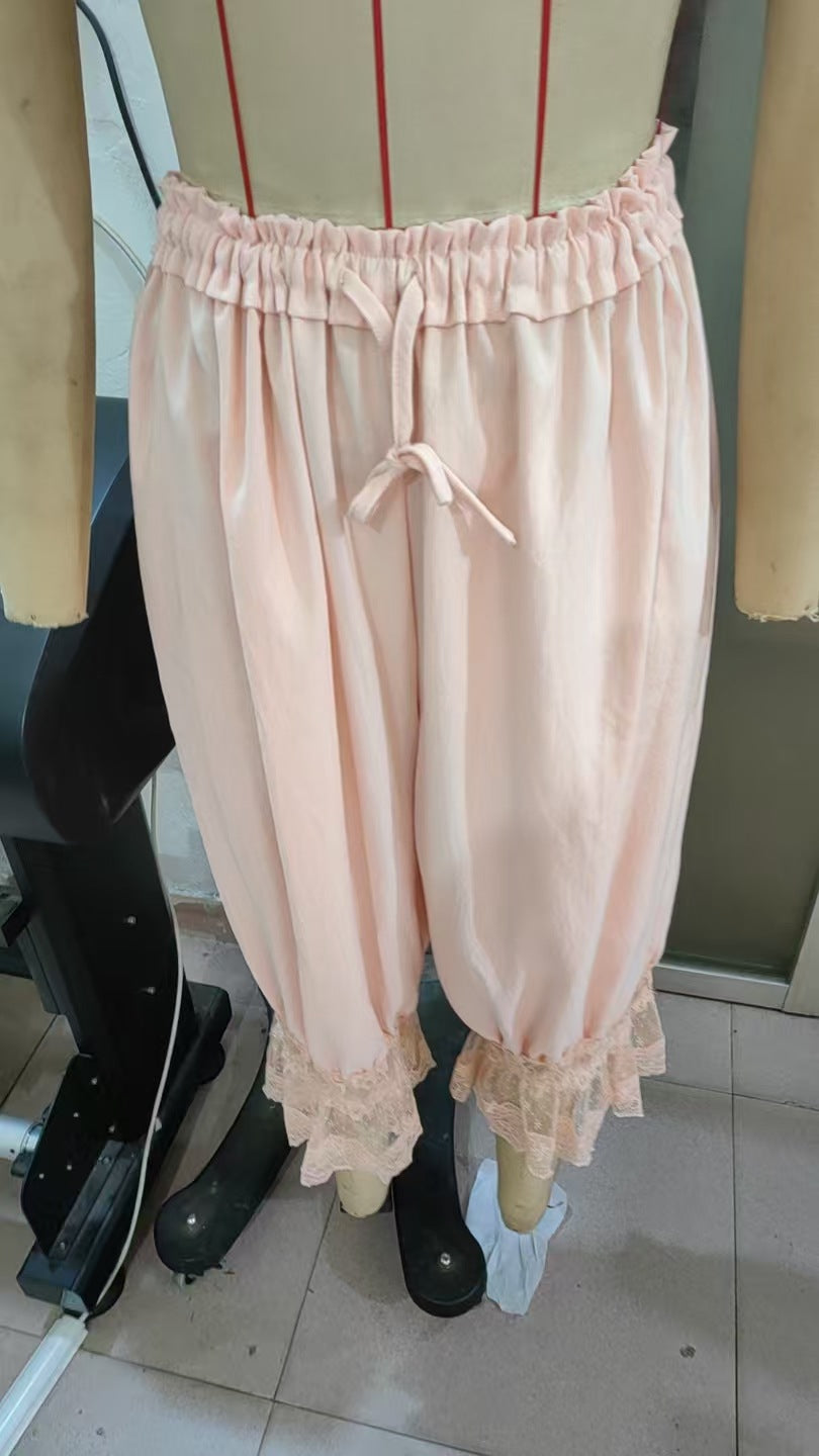 Damen Luftige und elegante Culotte mit Spitzenverzierung Drune