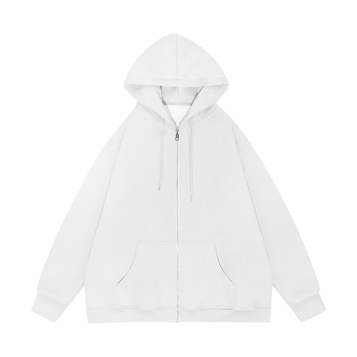 Unisex nan lässige Kapuzenjacke mit robustem Metall-Reißverschluss doppellagiger Kapuze und tiefen Känguru-Eingrifftaschen Drune