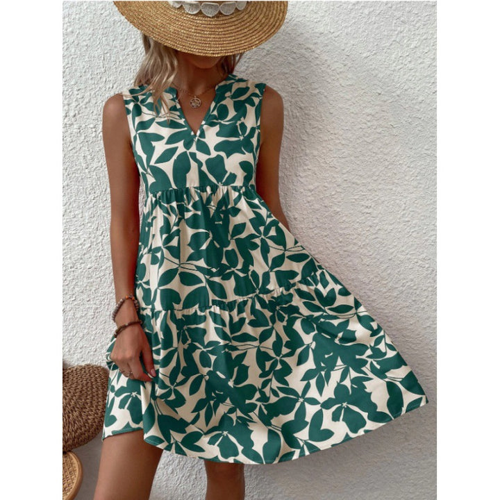 Damen lässiges sommerliches Kleid mit floralem Design Drune