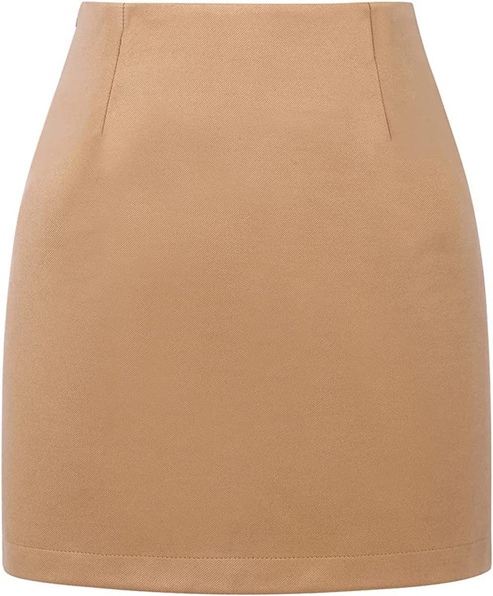 Damen Karierter Minirock mit hohem Bund und seitlichen Eingrifftaschen Drune