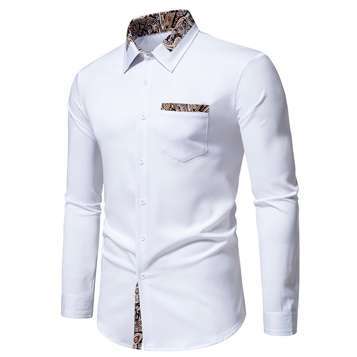 Herren Langarmhemd mit eleganten Paisley-Mustern Drune