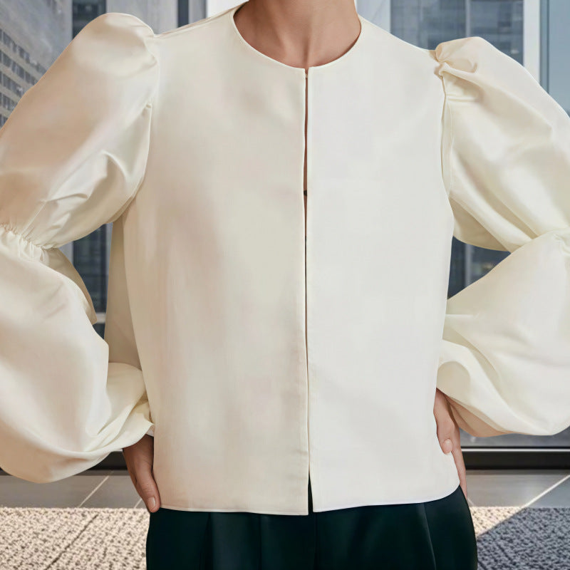 Damen Bluse mit voluminösen Puffärmeln und elegantem Design Drune