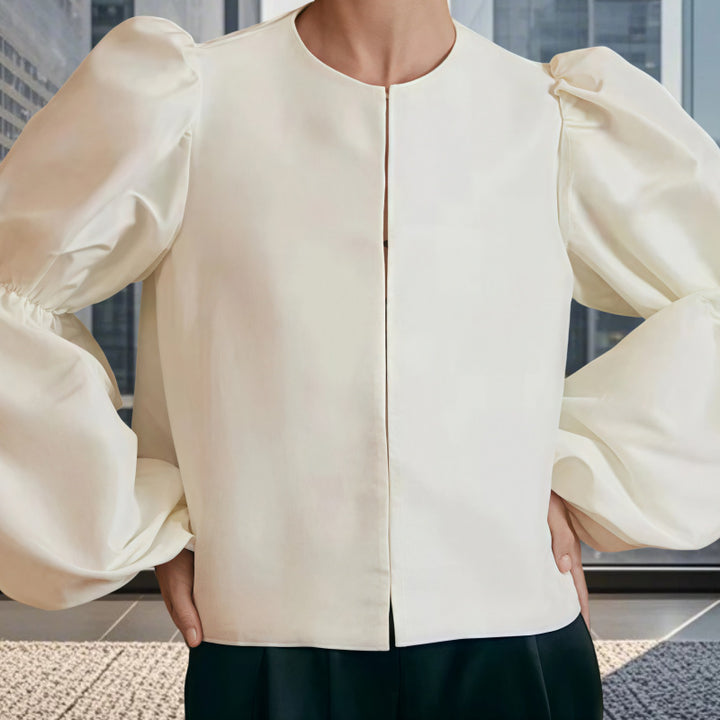 Damen Bluse mit voluminösen Puffärmeln und elegantem Design Drune