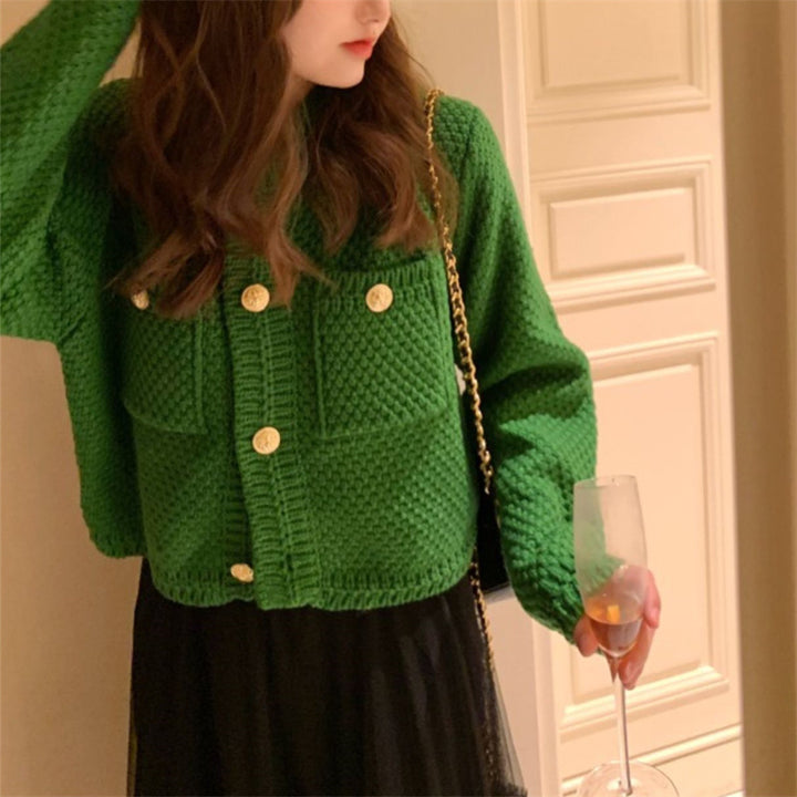 Damen Strickjacke mit dekorativen Knöpfen und strukturiertem Design Drune