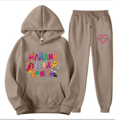 Damen Sweatshirt- und Jogginghose-Set mit buntem Aufdruck Drune