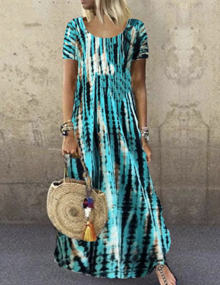 Damen Maxikleid mit modischem Streifenmuster Drune