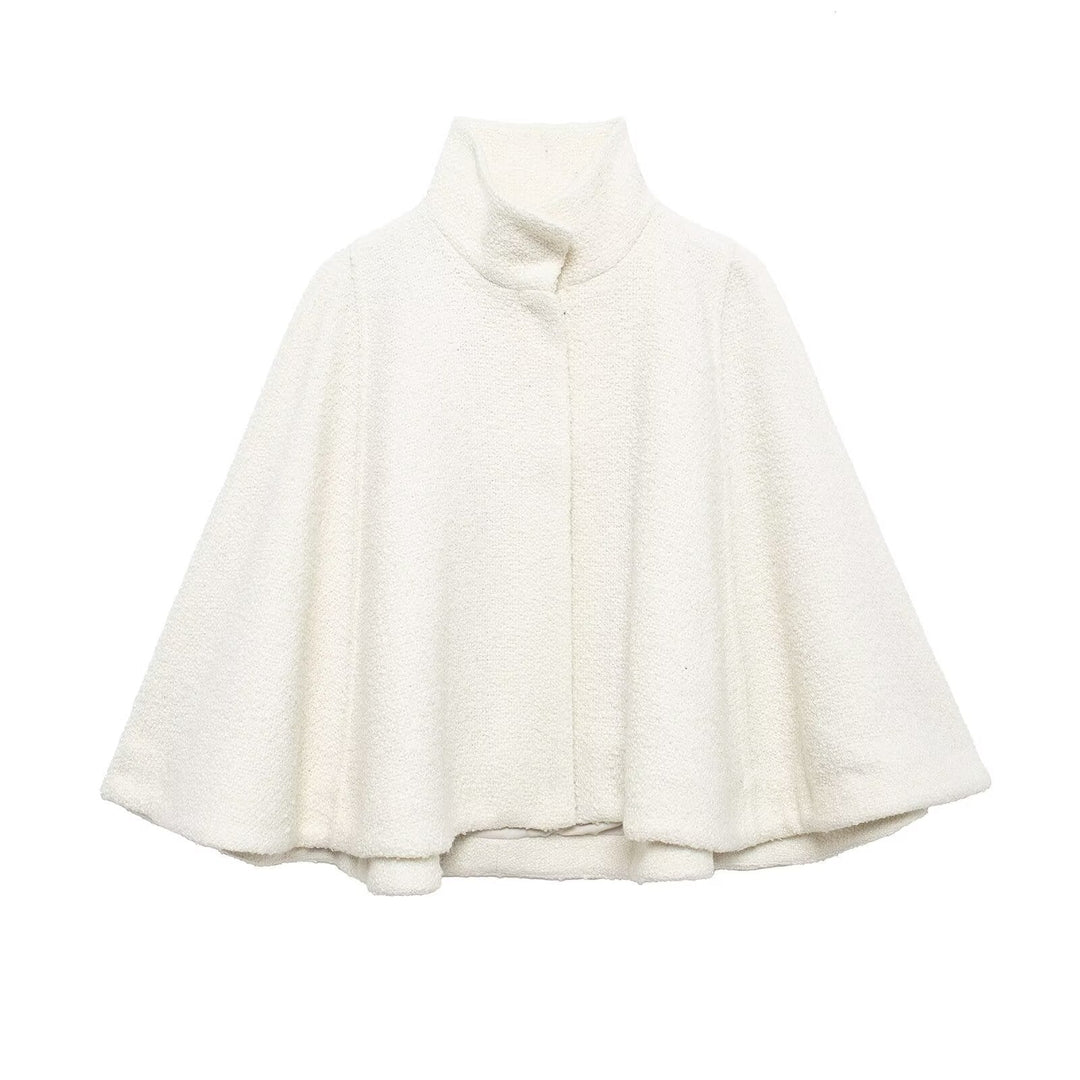 Drune | Wollmischung Stehkragen Cape Jacke