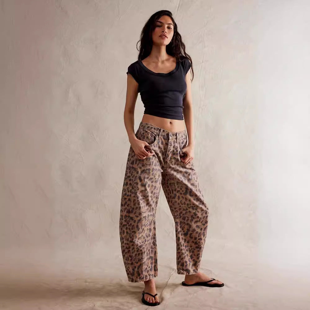 Damen Baggy-Jeans im Modernen Stil Drune