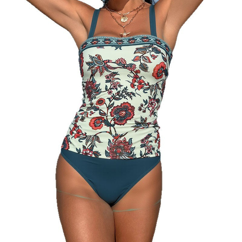 Damen Tankini-Set mit floralem Design und verstellbaren Trägern Drune