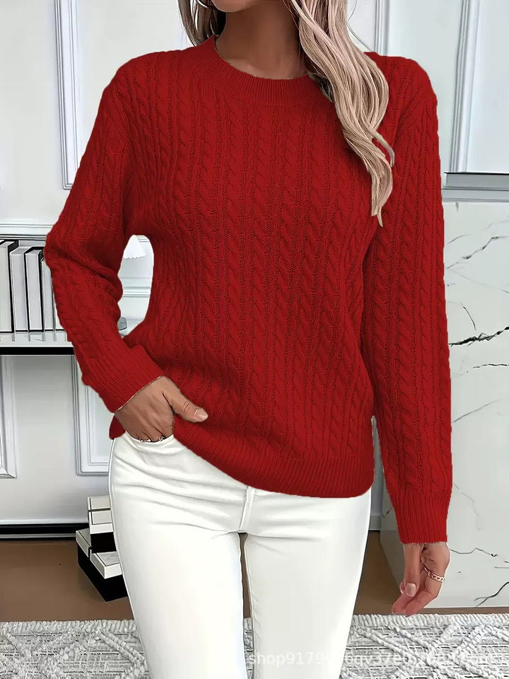 Damen Strickpullover mit elegantem Zopfdesign Drune