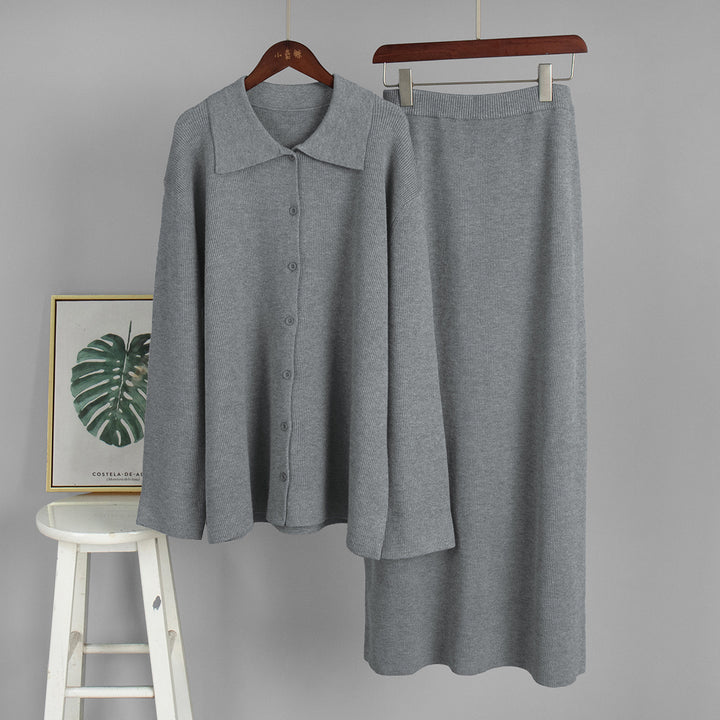 Damen Strickensemble mit Knopfdetails und elegantem Schnitt Drune