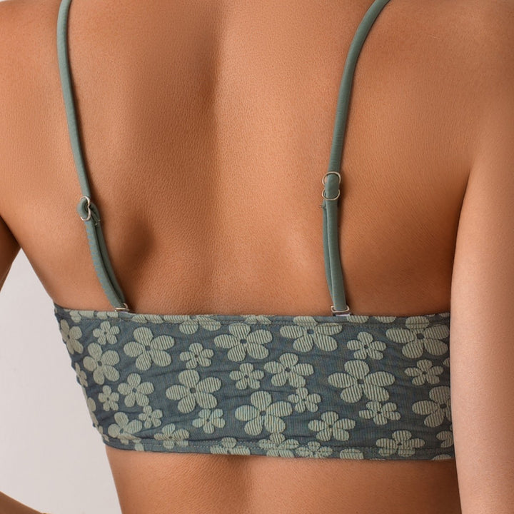 Damen Bandeau-Bikini-Set mit floralen Details Drune