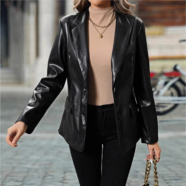Damen elegante Satin-Blazer Drune