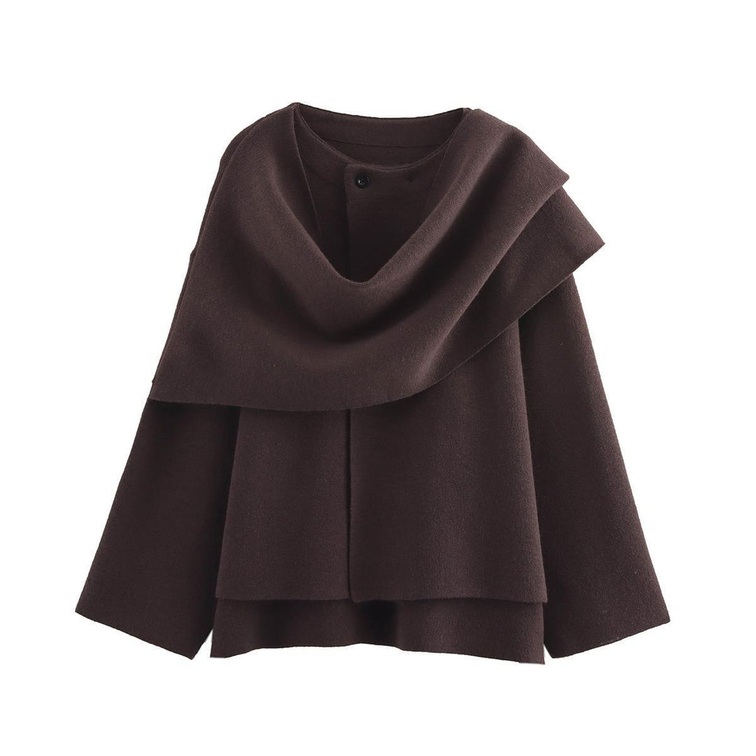 Damen modischer Umhangpullover aus weichem Material Drune