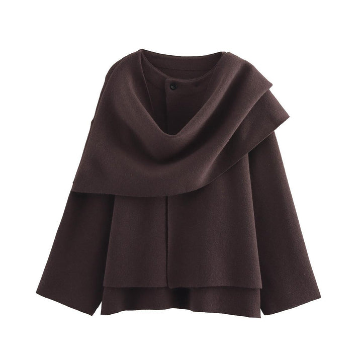 Damen modischer Umhangpullover aus weichem Material Drune