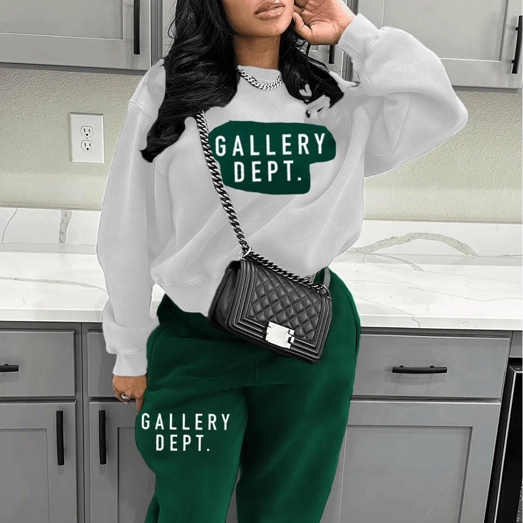 Damen Sweatshirt und Hose Set mit modernem Grafikdesign Drune